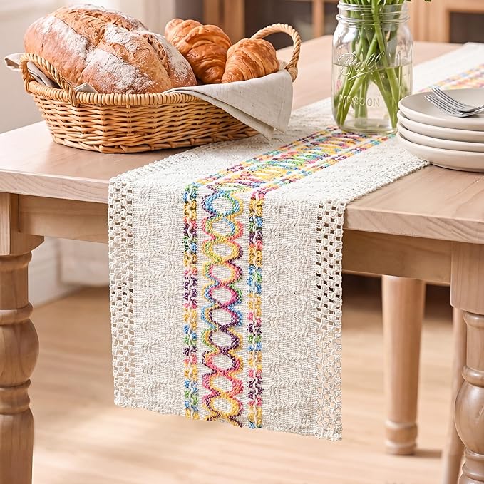 Artoid Mode Colorful Farmhouse Rustic Table Runner 12x48 Inch | Holiday Hollow by ArtoidMode