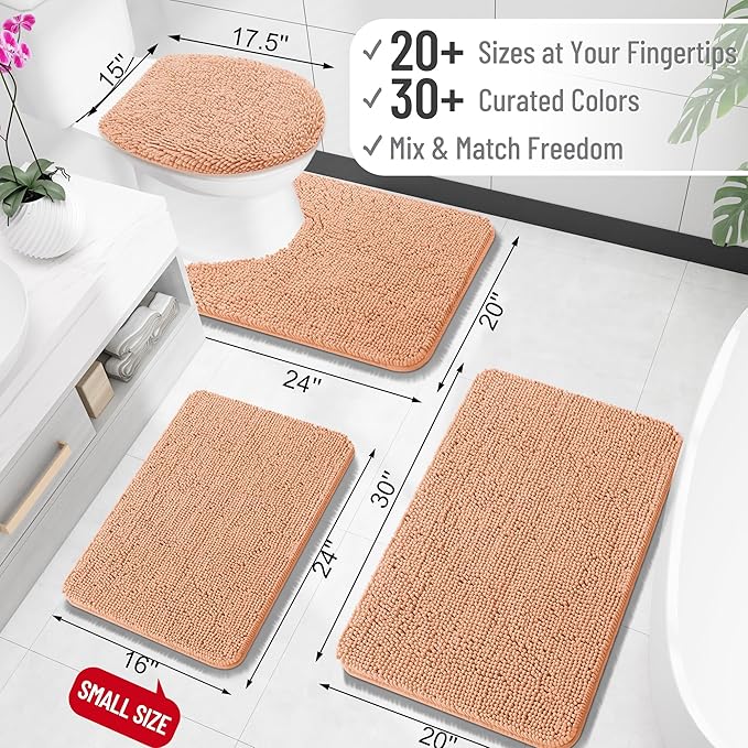 OLANLY Bathroom Rugs 30x20, Extra Soft Absorbent Chenille Bath Rugs, Rubber - Image 2