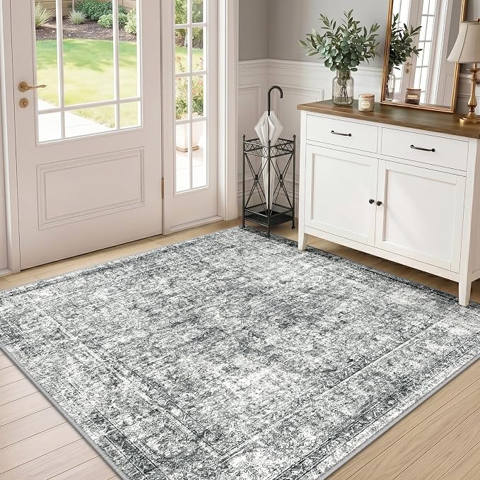CAPALOCA Machine Washable Rugs Nursery Rug Sq4ft Cute Girl Non Slip Low Pile - Image 3