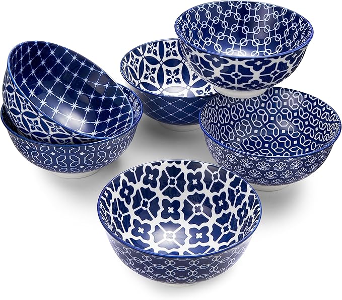 DOWAN Small Dessert Bowls Set of 6, Ice Cream Bowls 10 OZ, 4.5 Inch Ceramic by DOWAN
