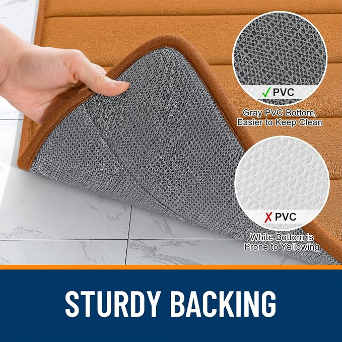 OLANLY Memory Foam Bath Mat 35x16, Super Soft Absorbent Bathroom Rugs, Quick Dry - Image 7