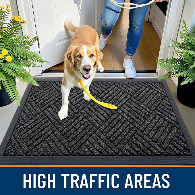 OLANLY Front Door Mat Outside Entrance 35x23, Heavy Duty Sturdy Natural Rubber - Image 5