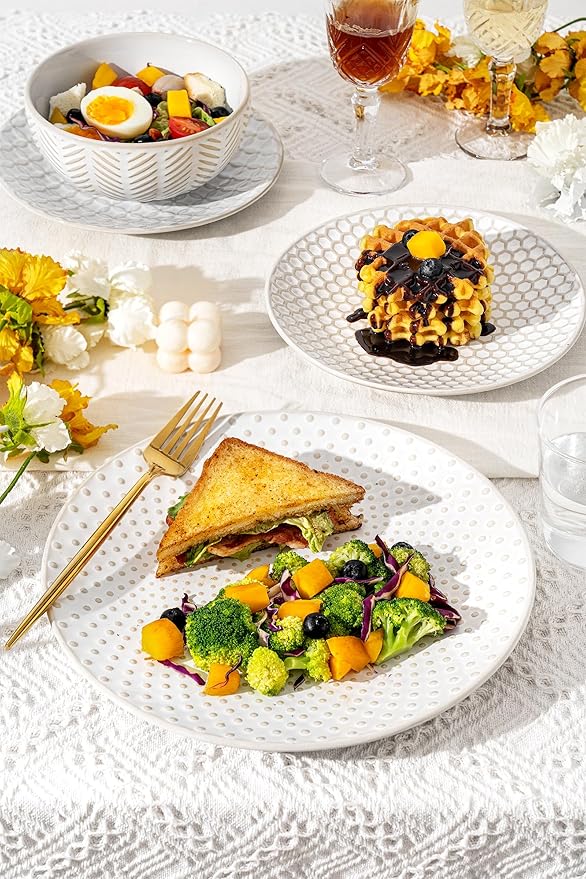 FOBENTA 18 Piece Embossed Dinnerware Sets - Image 6