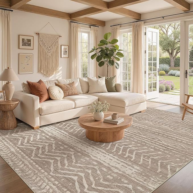 Nakagishi Area Rug Living Room Rugs: 12x18 Large Soft Machine Washable Boho - Image 2
