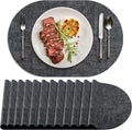 Placemats Set of 12 Washable, Heat Resistant Table Placemats Wipeable Faux by Delicateandelegantplacemats