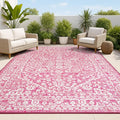 JONATHAN Y Boho Medallion Indoor Outdoor Area Rug 5X8 Fuchsia/Light Gray by JONATHANY