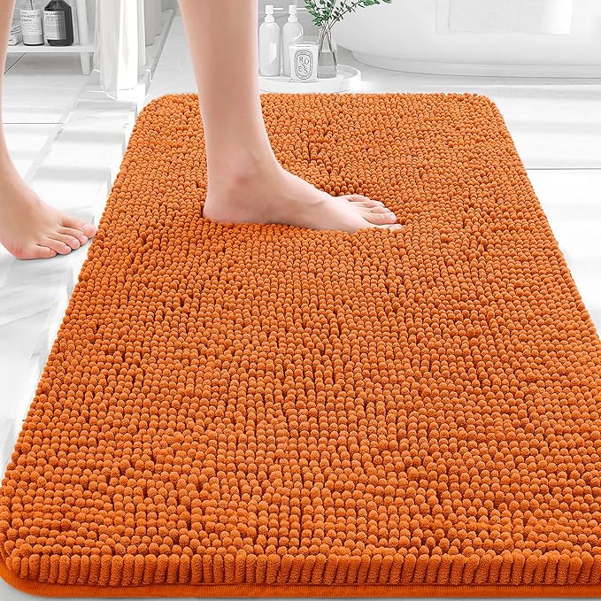 OLANLY Bathroom Rugs 30x20, Extra Soft Absorbent Chenille Bath Rugs, Rubber by OLANLY