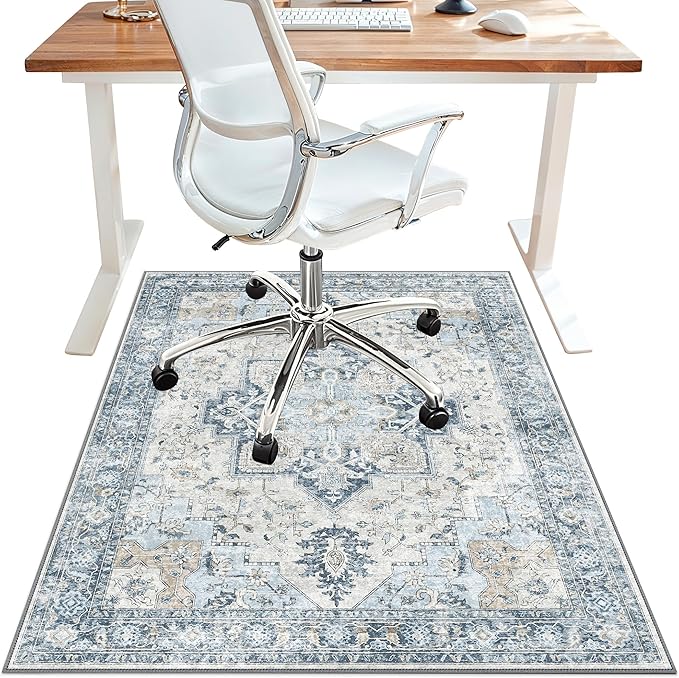 48"x60" Office Chair Mat for Hardwood Tile Floor, Under Desk Carpet Protector by BESBLEE