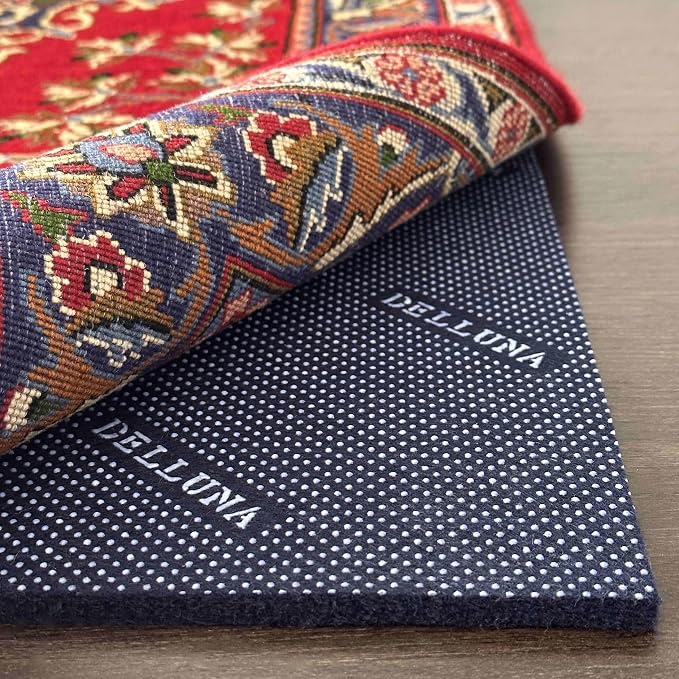 DELLUNA Non-Slip Area Rug Pad 3/8" 2.5'x13'Thick Double Side Rubber + Felt by DELLUNA