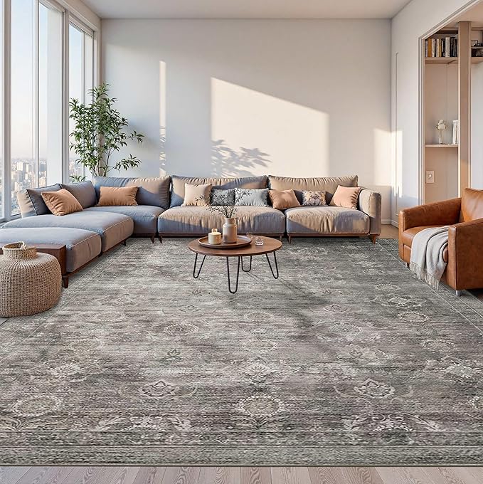 Rugxara 9x12 Area Rugs for Living Room Bedroom, Large Washable Rug, Non Slip & by Rugxara