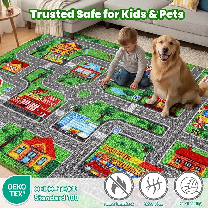 Kids Rug Car Carpet 78.7"x59", Car Rug - Image 3