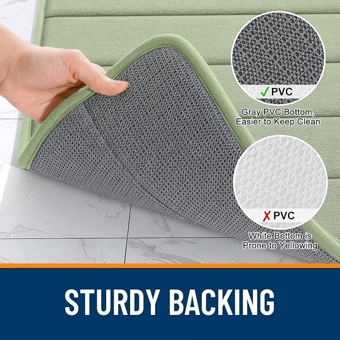 OLANLY Memory Foam Bath Mat 34x21, Super Soft Absorbent Bathroom Rugs, Quick Dry - Image 7