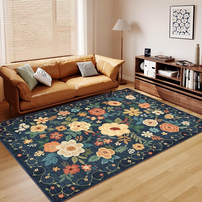 DUKINO 9x12 Area Rug, Floral Rugs - Image 9