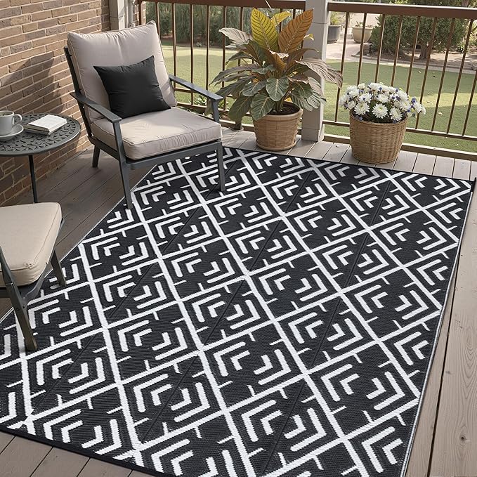 HUGEAR RV Outdoor Rug Waterproof Mat Outdoor Rugs 6'x9' by HUGEAR