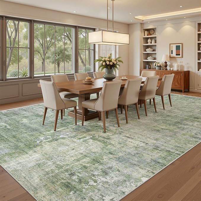 Soalmost Abstract Rug 8x10 Large Living Room Rugs Neutral Modern Washable Area - Image 4