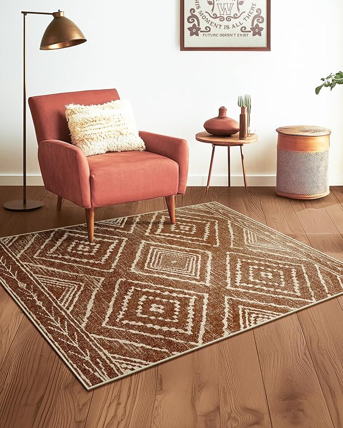 BESTSWEETIE Area Rug 3x4 Rug Machine Washable Non-Slip Low Pile Print Pattern - Image 6