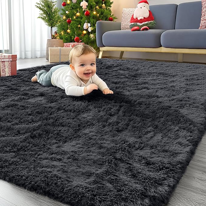 OLANLY 4x11 Area Rugs for Living Room Bedroom, Machine Washable Soft Fluffy by OLANLY