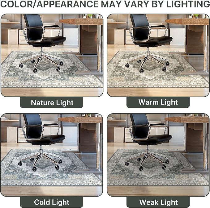 48"x60" Office Chair Mat for Hardwood Tile Floor, Under Desk Carpet Protector - Image 6