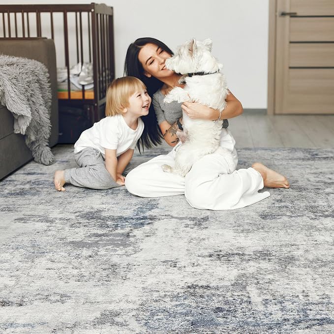 DMOYEST 7x9 Area Rugs for Living Room, Washable Large Abstract Rug, Non Slip - Image 7