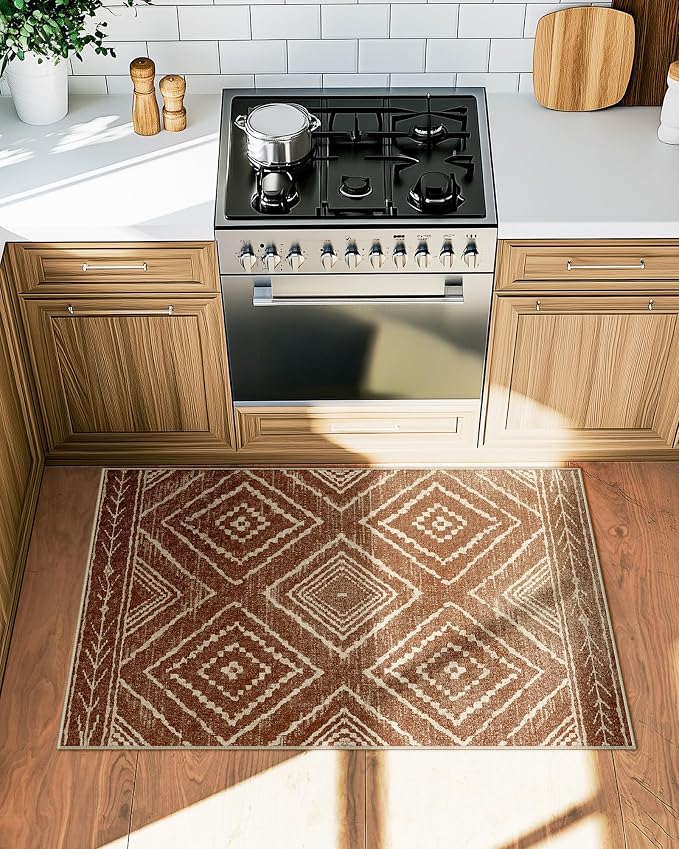 BESTSWEETIE Area Rug 2x3 Rug Machine Washable Non-Slip Low Pile Print Pattern - Image 2