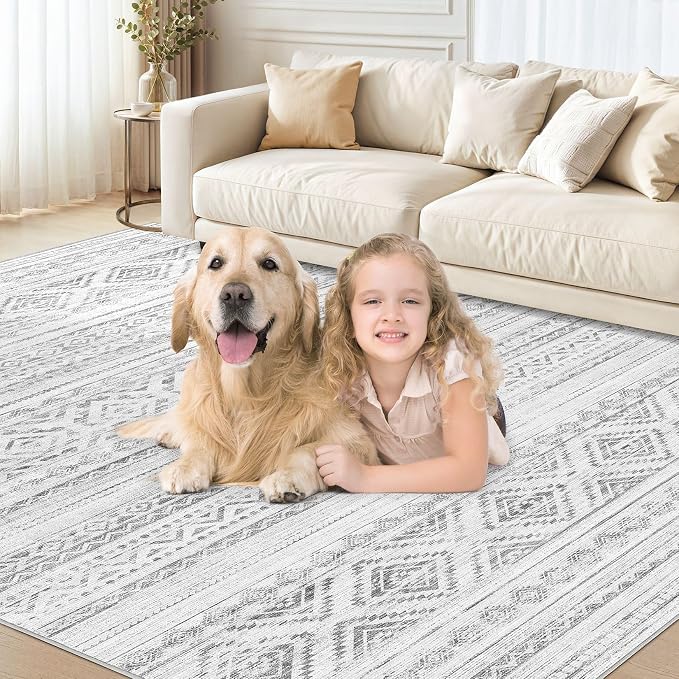 cotiled 9x12 Area Rugs Living Room Rug: Washable Boho Rugs - Image 4