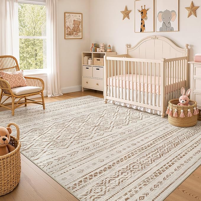 Nakagishi Area Rug Living Room Rugs: 5x7 Large Soft Machine Washable Boho - Image 7
