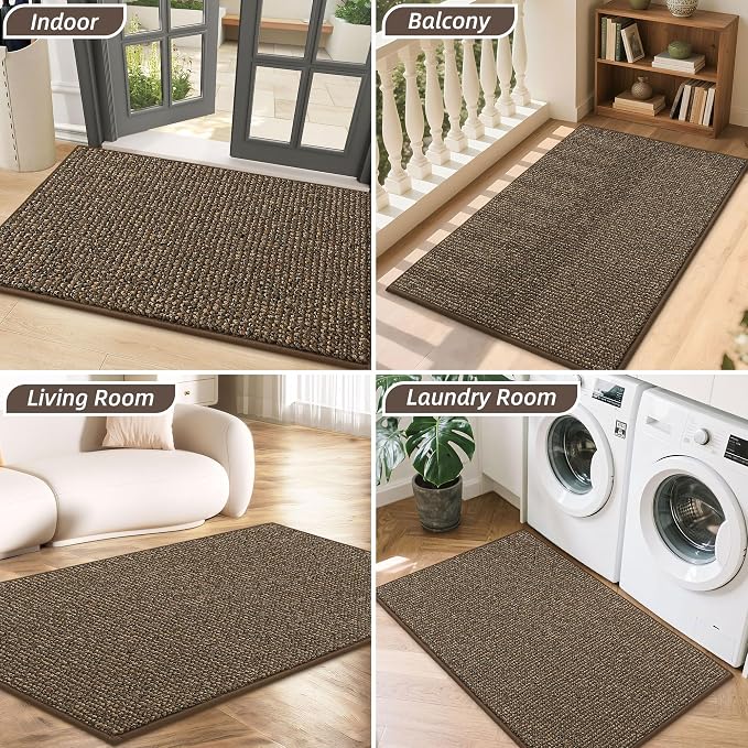 BEQHAUSE Dirt Trapper Door Mat 17" x 30", Non-Slip Doormats Washable Entryway - Image 8
