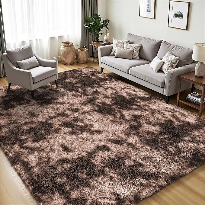 Area Rug for Living Room Bedroom: 4x6 Soft Fluffy Shag Upgrade Non-Slip High - Image 3