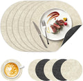 NCUE 13" Faux Leather Round Placemats Set of 6, Reversible Dual-Color | by NCUE