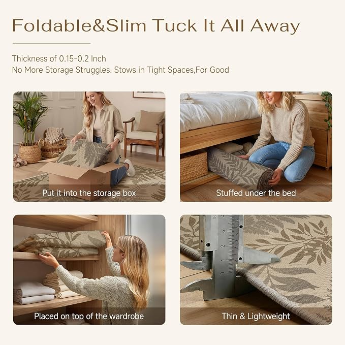 Easy Jute Rug Outdoor Indoor 6x9 Patio Mat Porch Brown Natural Non Slip Area Rug - Image 6