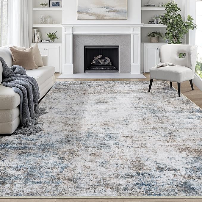 9x12 Area Rugs for Living Room Rug Washable: Abstract Large Rug for Dining Room by Aelenmu