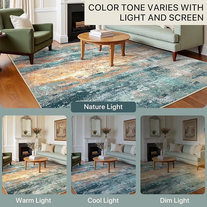 BEIMO Area Rugs 6x9 for Living Room Bedroom, Modern Abstract Machine Washable - Image 9