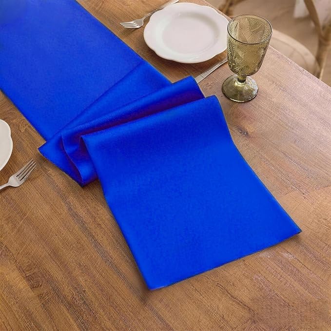 Royal Blue Table Runner Waterproof Washable Runners 108 Inches Long | Reusable - Image 3