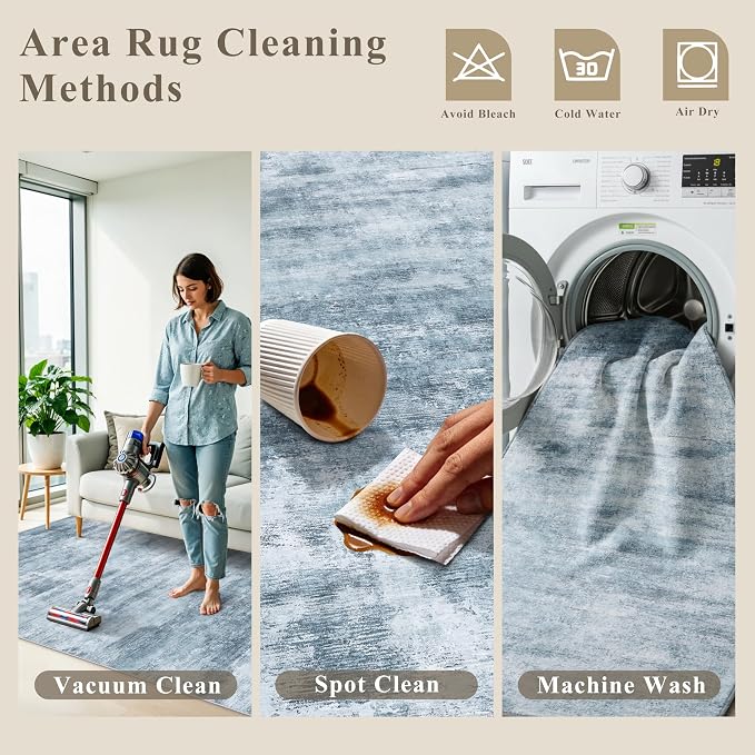 12x12ft Square Living Room Rug – Non-Slip Washable Extra Large Floor Carpet - Image 8