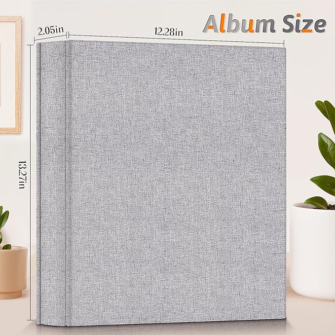 Popotop Photo Album 4x6 600 Pockets for Wedding Gifts,Linen Hardcover Picture Albums for Family Anniversary Baby Vacation Pictures