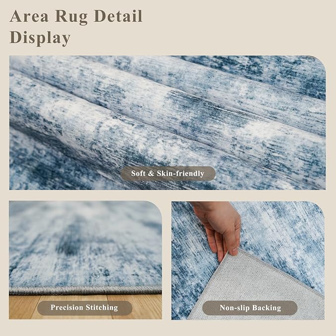 Extra Large Living Room Rug 12x18ft Washable Modern Abstract Neutral Oversize - Image 5