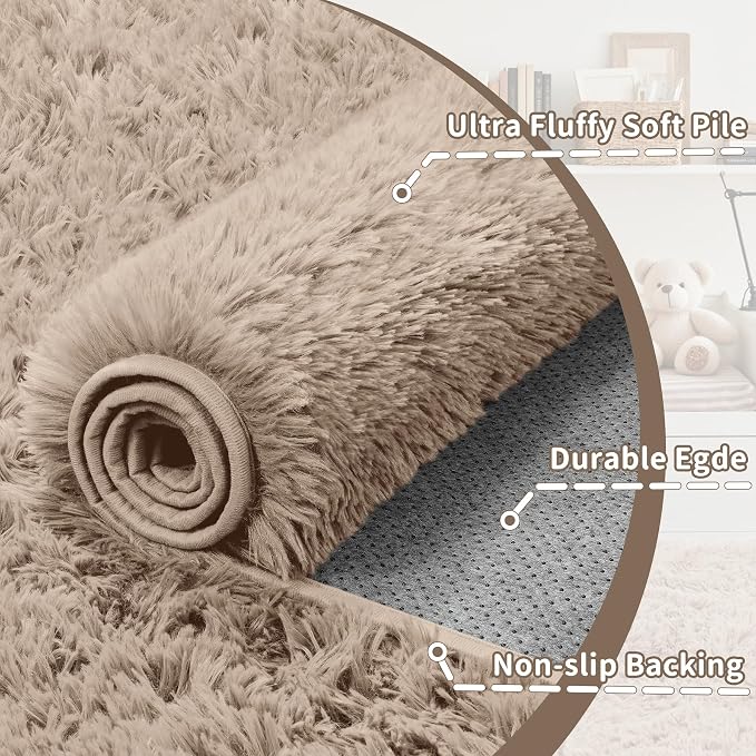 8x10 Area Rug for Living Room: Ultra Soft Fluffy Rug Modern Large Thicked Shag - Image 7