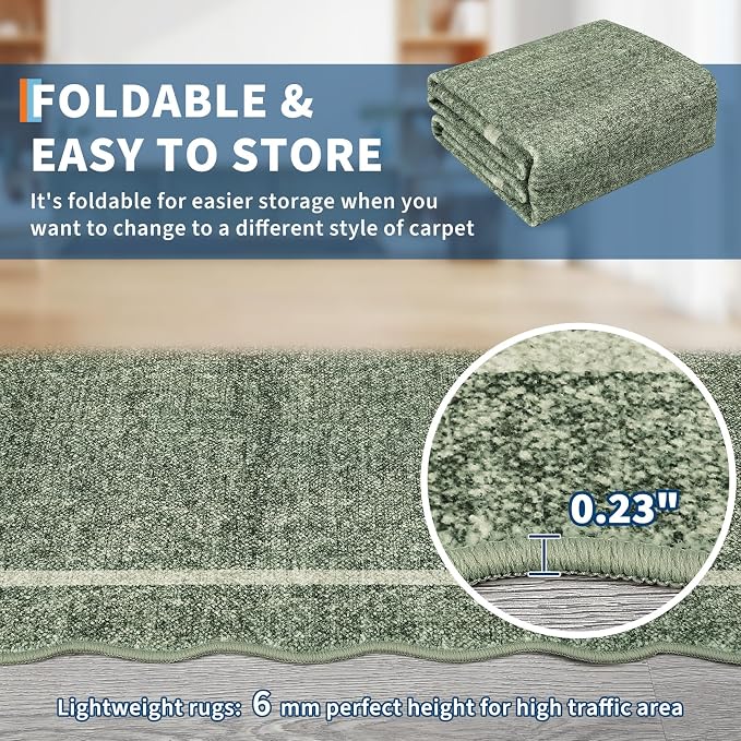 GarveeHome Scalloped Washable Runner Rug 2x8 Runner Modern Non Slip Kitchen - Image 8
