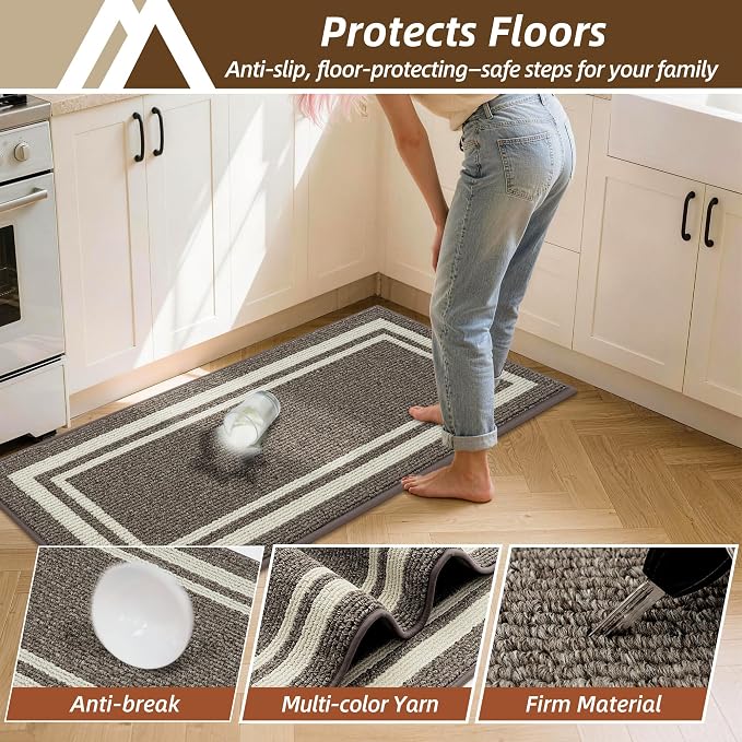 COSY HOMEER Kitchen Rugs Non-Slip 24x35/24x60 Inch Thick Polypropylene Standing - Image 6
