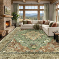 RELEANY Area Rugs Large 9'x12' Washable Non-Slip, Floral Vintage Distress by RELEANY