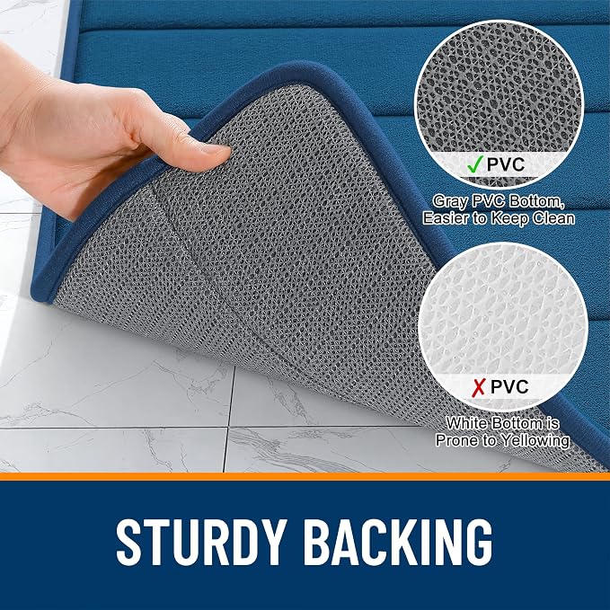 OLANLY Memory Foam Bath Mat 35x16, Super Soft Absorbent Bathroom Rugs, Quick Dry - Image 7