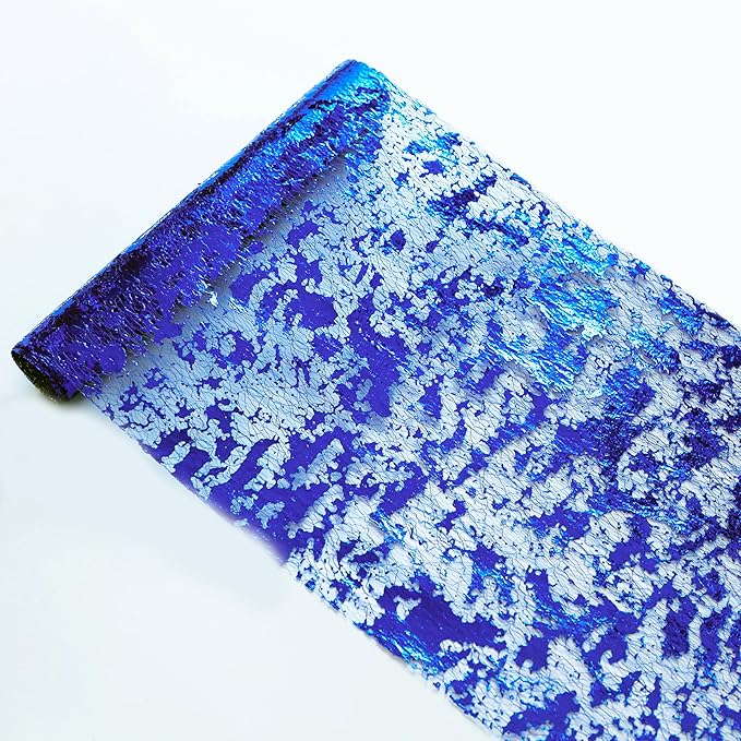 Snowkingdom 2 Pieces Royal Blue Table Runner, Sequin Glitter Foil Metallic Thin by Snowkingdom