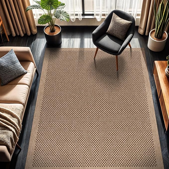 CAMILSON Easy Jute Rug 6x9, Indoor Outdoor Natural Color Fiber Area Rugs by CAMILSONIndoorOutdoorAreaRugs
