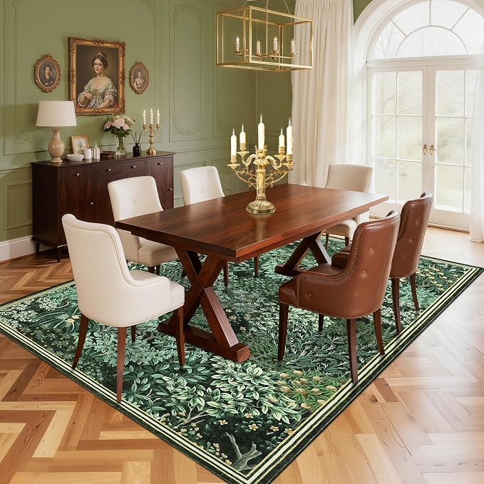 GarveeHome Forest Rugs 6x9, Botanical Low Pile Non Slip Stain Resistance - Image 2