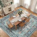RELEANY Area Rugs Square 10ft Washable Non-Slip, Floral Vintage Distress by RELEANY