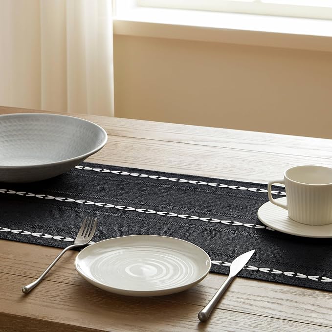 Hemstitched Farmhouse Table Runner, Cotton Linen Table Runners 60 Inches Long - Image 5