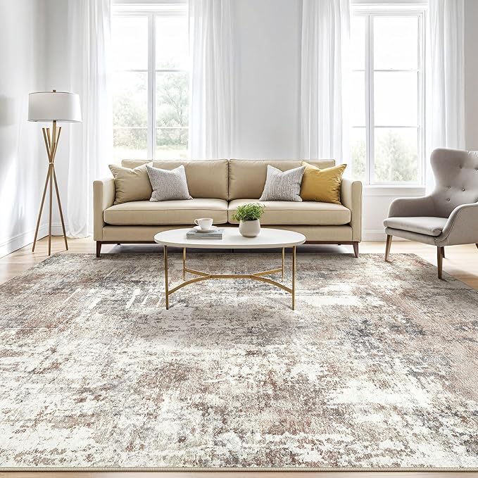 4x6 Rug Washable Area Rugs: Abstract Modern Soft Stain Resistant Indoor Floor - Image 5