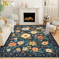 DUKINO 9x12 Area Rug, Floral Rugs by DUKINO