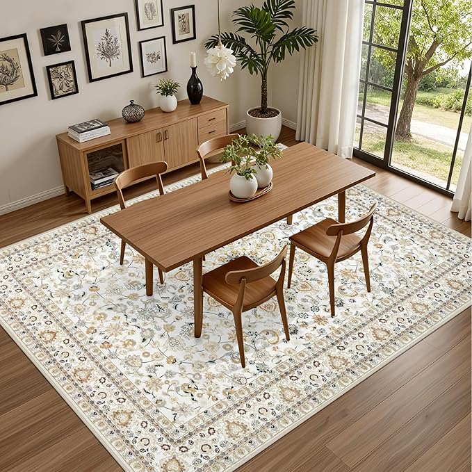 Area Rugs 10x14 Living Room Rug: Washable Rug Soft Vintage Boho Carpet Indoor - Image 4
