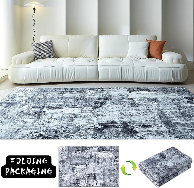 Rugcomf 6x9 Rug Washable Bedroom Rug Large Soft Area Rug Abstract Pattern - Image 5